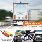 Heavy Duty Truck RCA Backup Camera with Night Vision, IP68 Waterproof & CCD Sensor - Rear View Camera for RV, Trailer, Bus, Van, Excavator - Includes RCA (CVBS) Cable