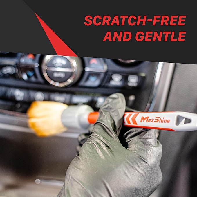 Maxshine Medium #12 Universal Ultra Soft Detailing Brush – Professional Brush for Interior, Exterior, Leather Seats, Engine Bay & Wheels – Premium Car Care Detailing Tool