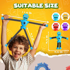 Robot Sensory Travel Roadtrip Toys 4Pcs for Toddlers Kid Boy Year Old Ages 3 4 5 6 7 8 9,Airplane Activities Suction Autism Pop Tube Fidget Toys Autistic Stocking Easter Basket Stuffer Valentine Gift