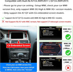 Wireless CarPlay + Android Auto + Mirroring Retrofit Decoder Box Kit, Compatible with Audi A6 A7 2009-2011 Q7 2010-2015 with C6 Embedded Screen & MMI 3G High / 3G+ Models