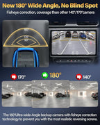 【Upgrade 180°Wide Angle】 Backup Camera AHD 1080P Back up Camera for Cars Super Night Vision 360° Rotatable Front/Side/Rear View Camera IP69K Waterproof Reverse Camera No-drillling Install
