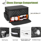 PGmoon 2 Layer Golf Trunk Organizer, Golf Car Storage Organizer with Individual Ventilated Compartment for 2 Pairs Shoes, Golf Car Locker for Balls, Clothes, Tees, Gloves, Accessories