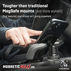 Mob Armor MobNetic Maxx MS - MagSafe Compatible Car Phone Mount w/ 90º Tilt, 360º Rotation & Durable Aluminum Build, Magnetic Holder for iPhone & Android Devices, USA Assembled - Black Chrome