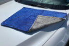 Autofiber Amphibian Dual Side Microfiber Car Drying Towel - One Side Twist, One Side Plush - Pack of 1-20 inch x 30 inch (Blue/Gray)
