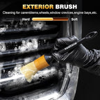 7PCS Car Detailing Brush Set,Boar’s Bristle Car Cleaning Detail Brush kit,Ultra Soft No Scratch Car Dust Brush,Car Interior Detailing Brushes Kit,Detail Brush Car Detailing for Interior Exterior(gold)