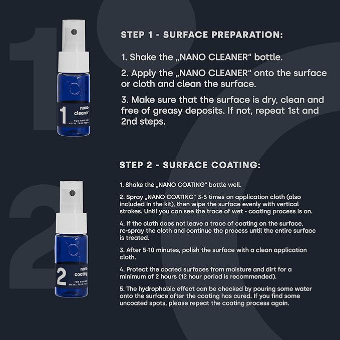 Nano Ceramic Coating for Cars - Rim and Metal Trim Ceramic Coating Kit. Easy to Use Wheel Ceramic Coating Suitable for All Rim Types - Brake Dust Repellent for Cars & Motorbikes