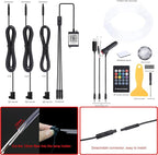 4 m Optic Fiber Car Ambient Lighting Kit Bluetooth App Control + RF Remote Control 64 Colors Multicoloured Music Interior Lighting Kit 12V 1W