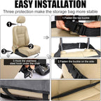 2 Pcs Backseat Car Organizers with Table Tray, 6 Storage Pockets Car Organizer with Tablet Holder, Kick Mats Protectors for Kids Travel Accessories Black, Unisex(Classic,Grey)