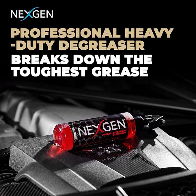 Nexgen Wheel and Engine Cleaner (16oz) – Removes Brake Dust, Grease, & Road Grime - On-the-Go Car Detailing - Car Cleaning Supplies