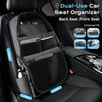 Coverado Backseat Car Organizer, Heavy-Duty Durable Dual-Way Use Car Back Seat Organizer Waterproof with Reinforced Pockets, Zipper Closure Design, Protect Valuables from Spills, Keeps Car Tidy