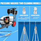 Dryer Vent Cleaner Kit - 32ft Pressure Hose + 1/4 Air Quick Connect + 2 Jetter Nozzle for Powerful Lint Removal, Fire Hazard Reduction & Energy Savings – Ideal for Cleaning Long Dryer Ducts