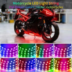 Motorcycle LED Underglow Kit, RGB LED Strips Waterproof Motorcycle Lights, Motorcycle Lights Underglow Kit with APP Control (10Pcs+APP+USB)