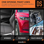 Suds Lab DS Detailing Scrub Sponge – Microfiber Scrub Pad for Car Detailing, Two Textures for Polishing & Scrubbing, Durable & Absorbent, Multi-Surface Use, Washable & Reusable – 6 Pack, Orange