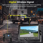 Hodozzy Wireless Backup Camera System Kit, 7 Inch IPS Reversing Monitor with IP68 Waterproof, Quad Split Recording, Night Vision, Manual Zoom,4 Backup Cameras for RV Truck/Trailer/Pickup/Camper