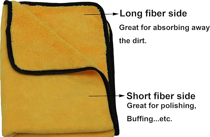 Simple Houseware Professional Grade Microfiber Towels for Car, 16" x 24", 6 Pack, 440 GSM