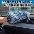 Chemical Guys, The Dually, Dual-Fiber, Wet-Dry Use, Microfiber Wash Mitt, (Car Wash Mitt Great for Car, Truck, SUV, RV, & More) Dark Blue + White, MIC517