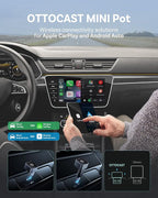 OTTOCAST Mini 3.0 (Pot) 2025 2-in-1 Wireless CarPlay/Android Auto Adapter, 5GHz WiFi, Auto Connect for 2016+ Cars
