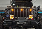 iJDMTOY 3pc Set Pre-Runner Style 12-SMD Amber Yellow LED Grille Clearance Light Kit Compatible with Jeep Wrangler JL or Gladiator JT