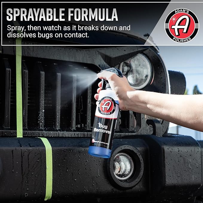Adam's Polishes Car Bug Remover Combo - Powerful Bug Remover For Car Detailing | All Purpose Spray Removes Bug & Tar From Plastic, Rubber, Metal, Chrome, Glass, RV, Boat, Motorcycle