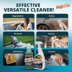 Bugs N’ All Multipurpose Car Cleaner & Degreaser - Bug & Tar Remover Concentrate 32 oz - Exterior Cleaner Safe for Car Paint, Metal, Chrome, Aluminum, Windows & Mirrors - w/Free 32 oz Spray Bottle