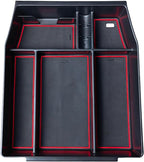 Zxiaochun Center Console Organizer Compatible with 2021 2022 2023 2024 Ford F150 Interior Accessories, Armrest Box Insert Storage Tray (Full Console w/Bucket Seats ONLY)-Red Trim