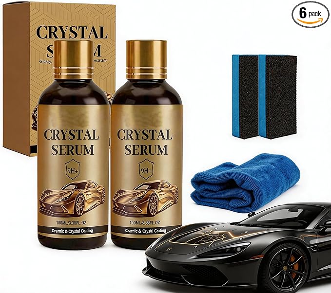 100ml PTZ Cristal Serum Graphene Ceramic Coating for Cars – 9H Nano Quick Coat Spray, High Gloss Shine, Water Beading Protection, Easy DIY Coating for Paint Glass Wheels (2PCS)