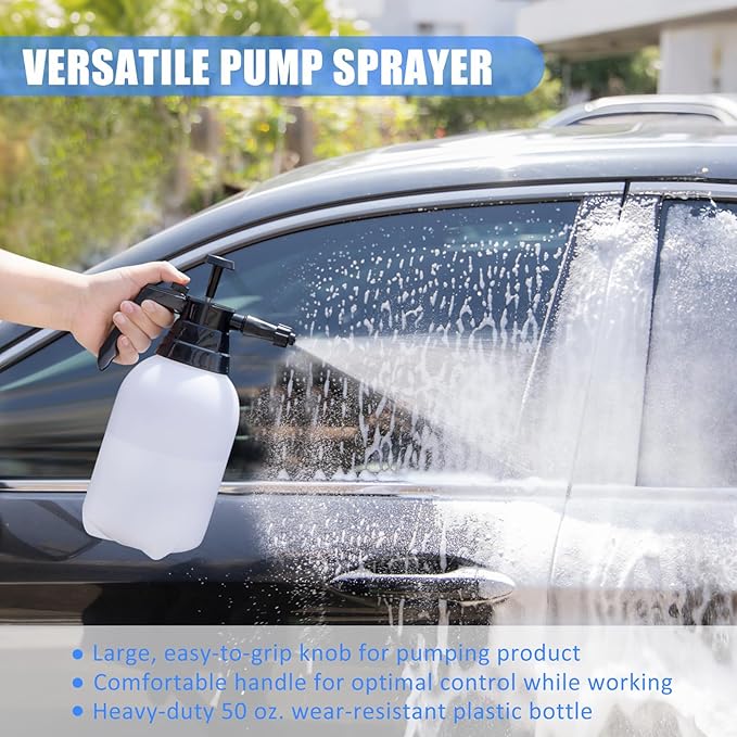 AUTODECO 29Pcs Car Detailing Kit Wash Cleaning Kits with Pump Foam Sprayer Collapsible Bucket Wash Brush Large Wash Mitt Towels Complete Interior Exterior Car Detailing Supply Set Blue