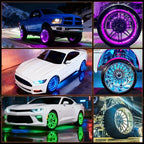 Nilight 4PCS 15.5inch LED Wheel Ring Lights RGB with APP and Remote Control Neon Lights Million Colors w/Turn Signal and Braking Function for Car Van SUV Truck
