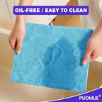 Puomue 55 Pack Microfiber Cleaning Cloth Roll, Tear Away Reusable Towels, 11" X 9", Ultra Absorbent & Lint Free Microfiber Cloth for Cleaning Cars, Kitchen, Window, Home and Shop, Blue