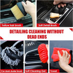 Viewsun 17PCS Car Cleaning Kit, Car Interior Detailing Kit with Red High Power Handheld Vacuum, Detailing Brush Set, Windshield Cleaner, Cleaning Gel, Complete Auto Accessories for Women