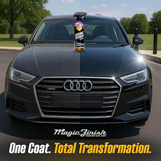 Magic Finish Ceramic Detailer (16 fl oz) – High-Gloss Ceramic Spray Coating for Sleek, Glossy Finish and Paint Protection – Car Detailing Supplies for Waxed, Painted, and Coated Surfaces