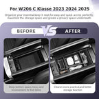 LUWU Center Console Organizer Compatible with 2022-2026 Benz C-Class C300/C300 4Matic/AMG C43/AMG C63 SE Performance W206 Accessories Armrest Console Storage Box Insert Tray ABS Material White