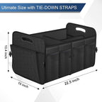 Femuar Car Trunk Organizer, Trunk Storage Organizer with 72L Large Capacity Waterproof Collapsible and 11 Pockets, Trunk Organizer for Suv/Jeep/Sedan, Large Size, Black