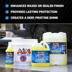 AIM Chemicals Wash N Wax Car Soap - pH neutral for cars, trucks, boats, and RVs. Protects wax and sealants. Use with foam cannon or hand wash. Ideal for detailing and cleaning supplies (AC WW5)