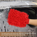 HARFINGTON 2pcs Chenille Microfiber Car Wash Mitts 9.8" x 7.9" Scratch Free Wash Gloves Absorbent Double Sided Plush Cleaning Drying Mitts for Car Washing Home Light Blue