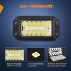 Nilight Flush Mount LED Light Pods 2PCS 6 Inch 39W Upgraded Spot Flood Combo Beam Driving Work Lighting Backup Reverse Grill Mount Lights for Offroad Truck Tractor SUV ATV UTV Golf Cart Boats