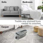 Carpet Cleaning Brush & Upholstery Brush Set, Hard Bristle Carpet Scrub Brush, Rug Brush, Couch Cleaner Brush, Fabric/Leather Detail Brush for Car, Home & Outdoor Furniture (Grey)