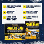 Foam King Car Wash Soap Strip (40ct = 20 Car Washes) - Concentrated Car Cleaning Soap Sheet, No Plastic Bottle - For Foam Cannons Guns, Bucket Wash. Safe for Cars, Trucks, Motorbikes - Citrus Scent