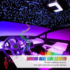 16W Starlight Headliner Kit, Star Lights for Car Roof&Home Decoration, Fiber Cable 450pcs of(0.03+0.04+0.06in)*9.8ft RGBW Star Light Headliner with Bluetooth APP/Remote/Music Mode