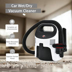 Portable Wet/Dry Vacuum, 2-Gallon, Small Shop Vacuum，Corded, Compact Wet/Dry Vacuum for Pets & Cars，Black-White Elf