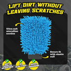 Salty Captain Microfibre Mitt & Towel Set – Ultra-Soft Wash Mitt for Scratch-Free Cleaning – XL Car Drying Towel for Streak-Free Shine – Interior & Exterior Car Detailing Kit