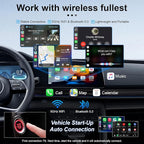 2-in-1 Wireless CarPlay&Android Auto Adapter,Fast Auto-Connect,Compact Plug&Play Wireless CarPlay Converter for iPhone&Android,No Delay Car Play for iPhone iOS 10+,Android 11+