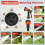 AUTOMAN-Garden-Hose-Nozzle, 2 Pack ABS Water Spray Nozzle with Heavy Duty 7 Adjustable Watering Patterns,Slip Resistant for Watering Plants,Lawn& Garden,Washing Cars,Cleaning, Orange