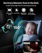 OTTOCAST Cabin Care Baby Car Camera with Wireless CarPlay, 1080P HD Rear Seat Monitor on Car Screen, No-Glow Night Vision, Split Screen Display, Safer Driving for Parents and Baby, 150° Wide Angle