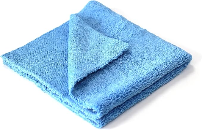 Maxshine 16”x24” Universal 12-Pack Blue Microfiber Towel - 380GSM Zero Crazy Edgeless - Professional Rinse-Free, Scratch-Free Drying Towels for Cars - Perfect for Car Detailing