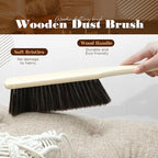 Tioncy 24 Pieces Wooden Dust Brush Bulk Hand Broom Bench Soft Bristle Cleaning Outdoor Furniture Brushes with Long Wood Handle for Cleaning Car Bed Sofa Fireplace Couch Clothes