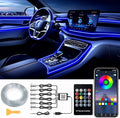 DEHERANE Interior Car LED Strip Lights, RGB 6 in 1 Ambient Lighting Kit with 315 inches Integrated Fiber Optic, 16 Million Colors Car Interior Lights with Wireless APP& Remote Control, Sync to Music