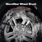 4PCS Professional Wheel Detailing Set - Metal-Free Flat Rim Brush, Dual-Hardness Tire Brushes & Lint-Free Towel | Scratch-Free Brake Dust Removal for All Vehicles