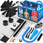 Sealegend 58-Pieces 40-Feet Dryer Vent Cleaner Kit, Dryer Cleaning Tools, Include Omnidirectional Blue Dryer Lint Vacuum Attachment, Dryer Vent Brush, Universal Vacuum & Dryer Adapters