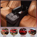 Truck Center Console Organizer Between Seat for Minivans, SUVs, Middle Van Bench Organizer for Floor Console Organizer Storage Box with Locking Design